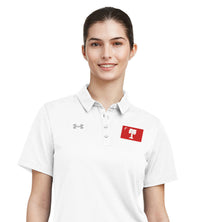 Load image into Gallery viewer, Big Red Palmetto Flag Under Armour Ladies&#39; Tech™ Polo- White

