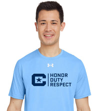 Load image into Gallery viewer, Honor Duty Respect Under Armour Men&#39;s Team Tech T-Shirt- Carolina Blue
