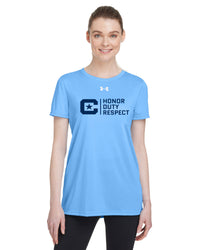 Load image into Gallery viewer, Honor Duty Respect Under Armour Ladies&#39; Team Tech T-Shirt-Carolina Blue
