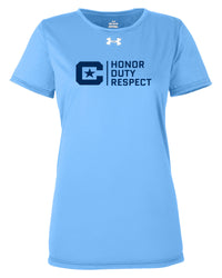 Load image into Gallery viewer, Honor Duty Respect Under Armour Ladies&#39; Team Tech T-Shirt-Carolina Blue
