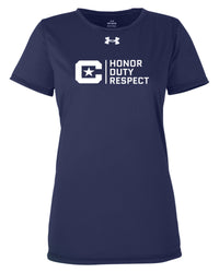 Load image into Gallery viewer, Honor Duty Respect Under Armour Ladies&#39; Team Tech T-Shirt-Navy
