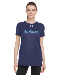 Load image into Gallery viewer, The Citadel Under Armour Ladies&#39; Team Tech T-Shirt- Navy
