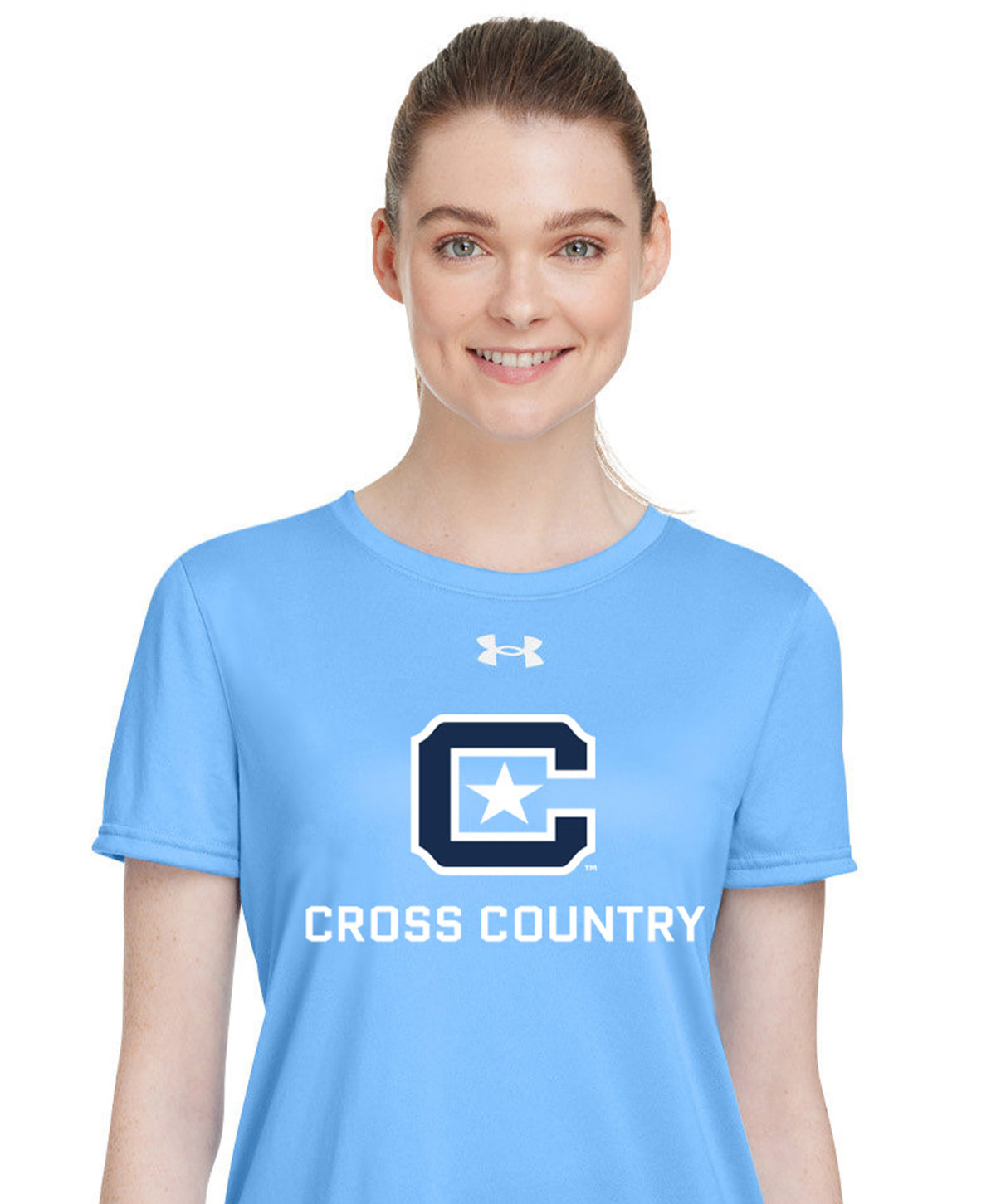 The Citadel, Club Sport - Cross Country, Under Armour Ladies' Team Tech T-Shirt- Carolina Blue
