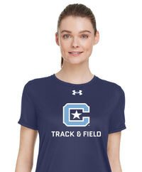 Load image into Gallery viewer, The Citadel, Club Sport - Track &amp; Field, Under Armour Ladies&#39; Team Tech T-Shirt- Navy
