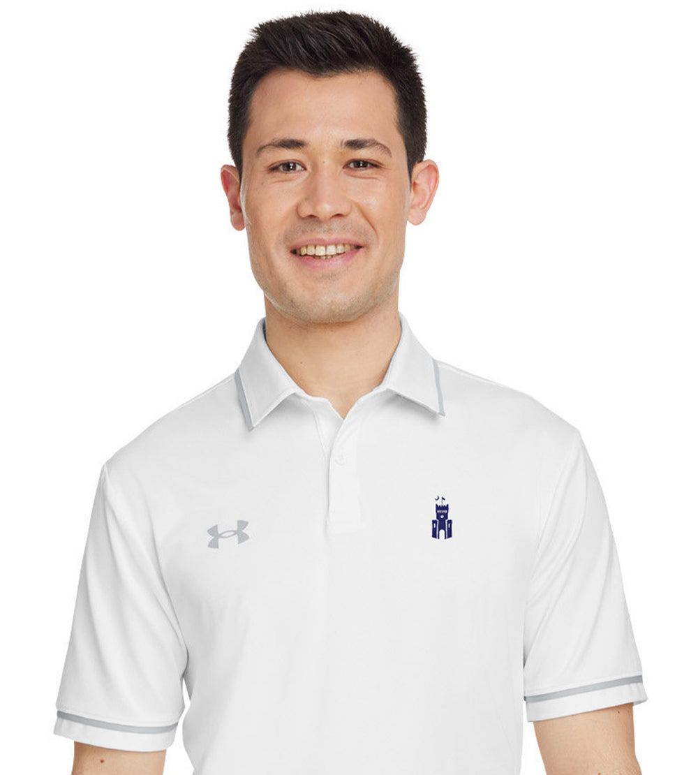 Barracks, Under Armour Men's Tipped Teams Performance Polo-White