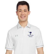 Load image into Gallery viewer, Big Red Palmetto Alumni Under Armour Men&#39;s Tipped Teams Performance Polo-White
