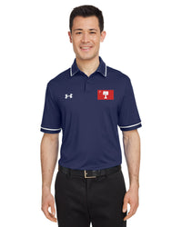 Load image into Gallery viewer, Big Red Palmetto Flag, Under Armour Men&#39;s Tipped Teams Performance Polo- Navy
