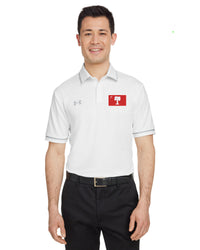 Load image into Gallery viewer, Big Red Palmetto Flag, Under Armour Men&#39;s Tipped Teams Performance Polo- White
