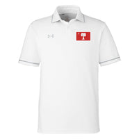 Load image into Gallery viewer, Big Red Palmetto Flag, Under Armour Men&#39;s Tipped Teams Performance Polo- White
