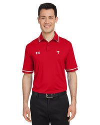 Load image into Gallery viewer, Big Red Palmetto Under Armour Men&#39;s Tipped Teams Performance Polo- Red
