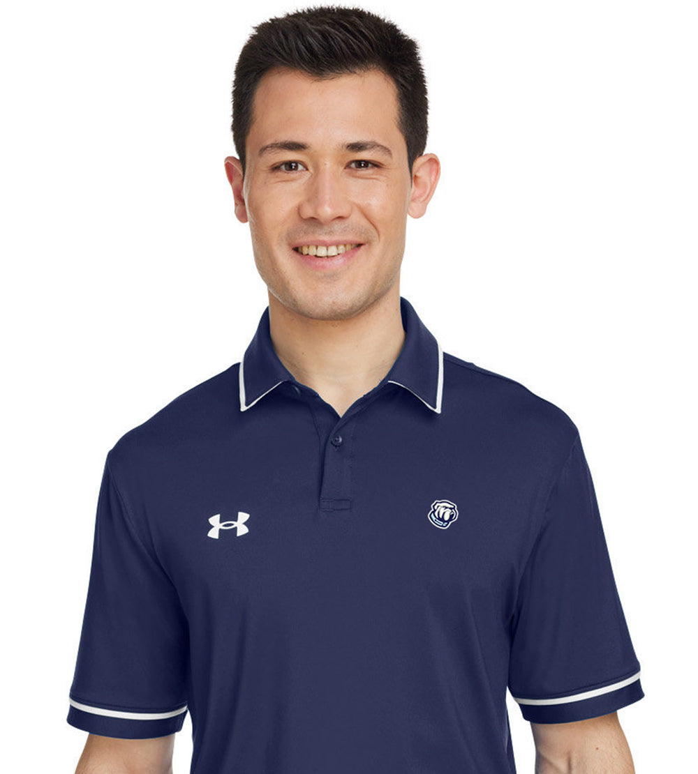 Bulldog, Under Armour Men's Tipped Teams Performance Polo-Navy