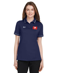 Load image into Gallery viewer, Big Red Palmetto Flag, Under Armour Ladies&#39; Tipped Teams Performance Polo- Navy
