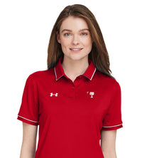 Load image into Gallery viewer, Big Red Palmetto Under Armour Ladies&#39; Tipped Teams Performance Polo- Red
