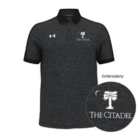 Load image into Gallery viewer, The Citadel, Big Red, Under Armour Men&#39;s Trophy Level Polo - Black
