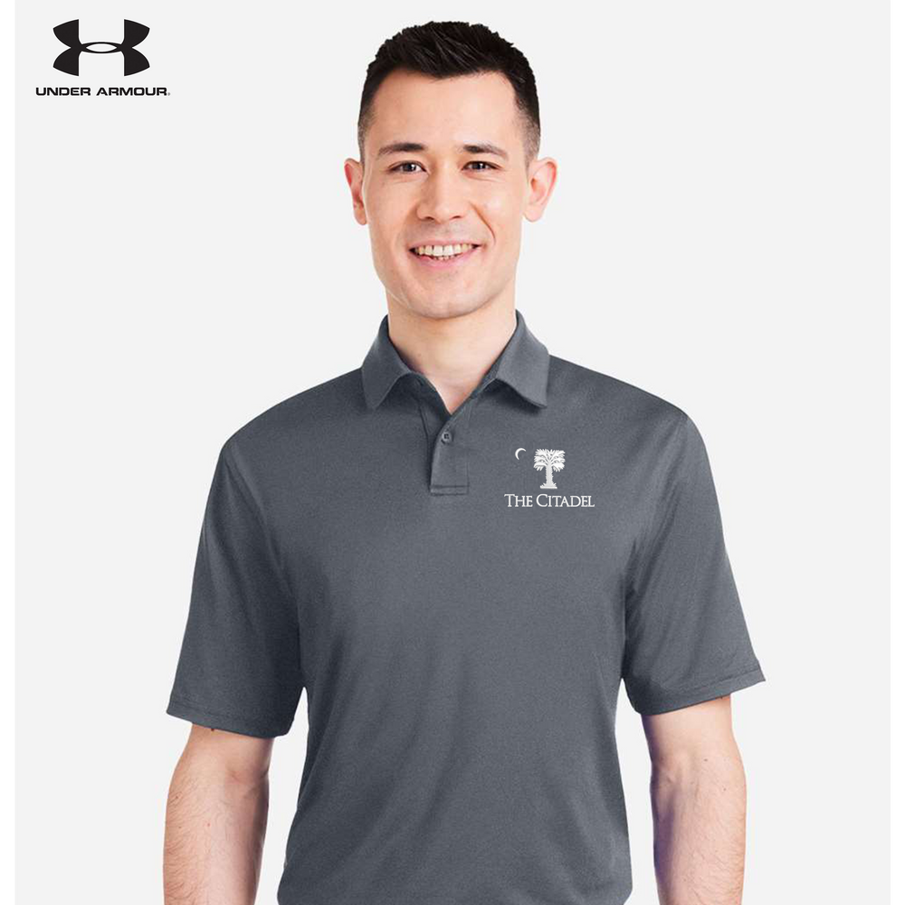 The Citadel, BRP Palm Tree, Under Armour Recycled Polo - Grey