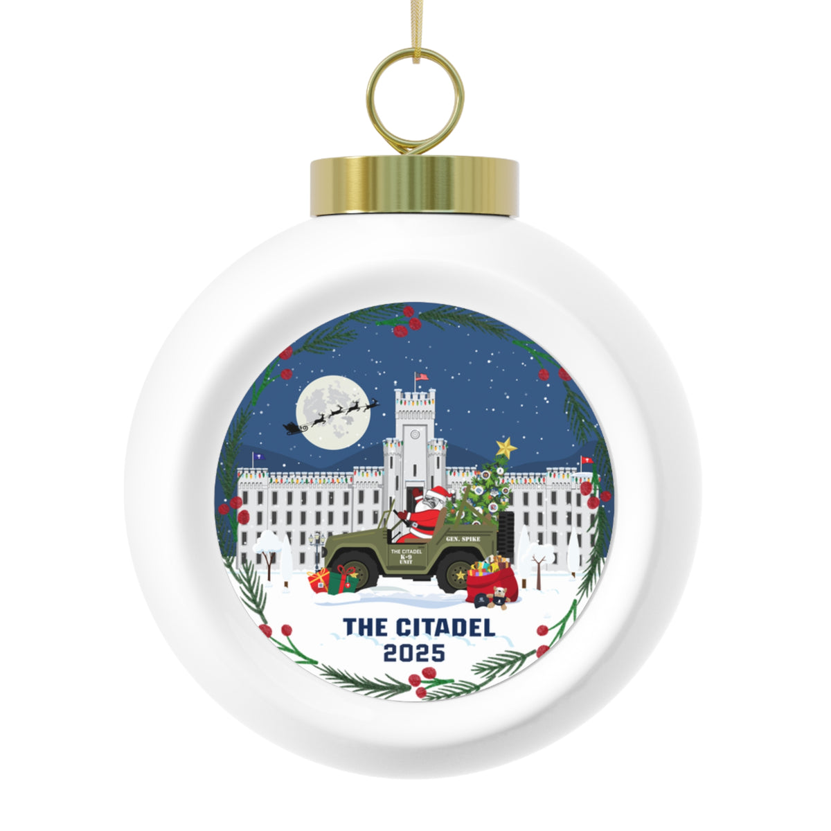 The Citadel, Jeep Spike, Christmas Ball Ornament