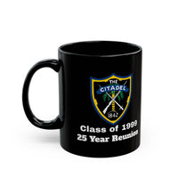 Load image into Gallery viewer, The Citadel, Citadel Shield, Class of 1999 25 Year Reunion, 11/15 Oz Black Mug
