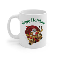 Load image into Gallery viewer, The Citadel, Spike with Reindeer, Happy Holiday! Mug 11oz
