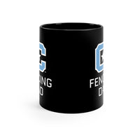 Load image into Gallery viewer, The Citadel Block C Logo, Club Sports Fencing Dad, Black Mug, 11oz
