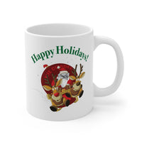 Load image into Gallery viewer, The Citadel, Spike with Reindeer, Happy Holiday! Mug 11oz
