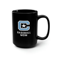 Load image into Gallery viewer, The Citadel Block C Logo, Sports Baseball Mom, Black Mug, 15oz
