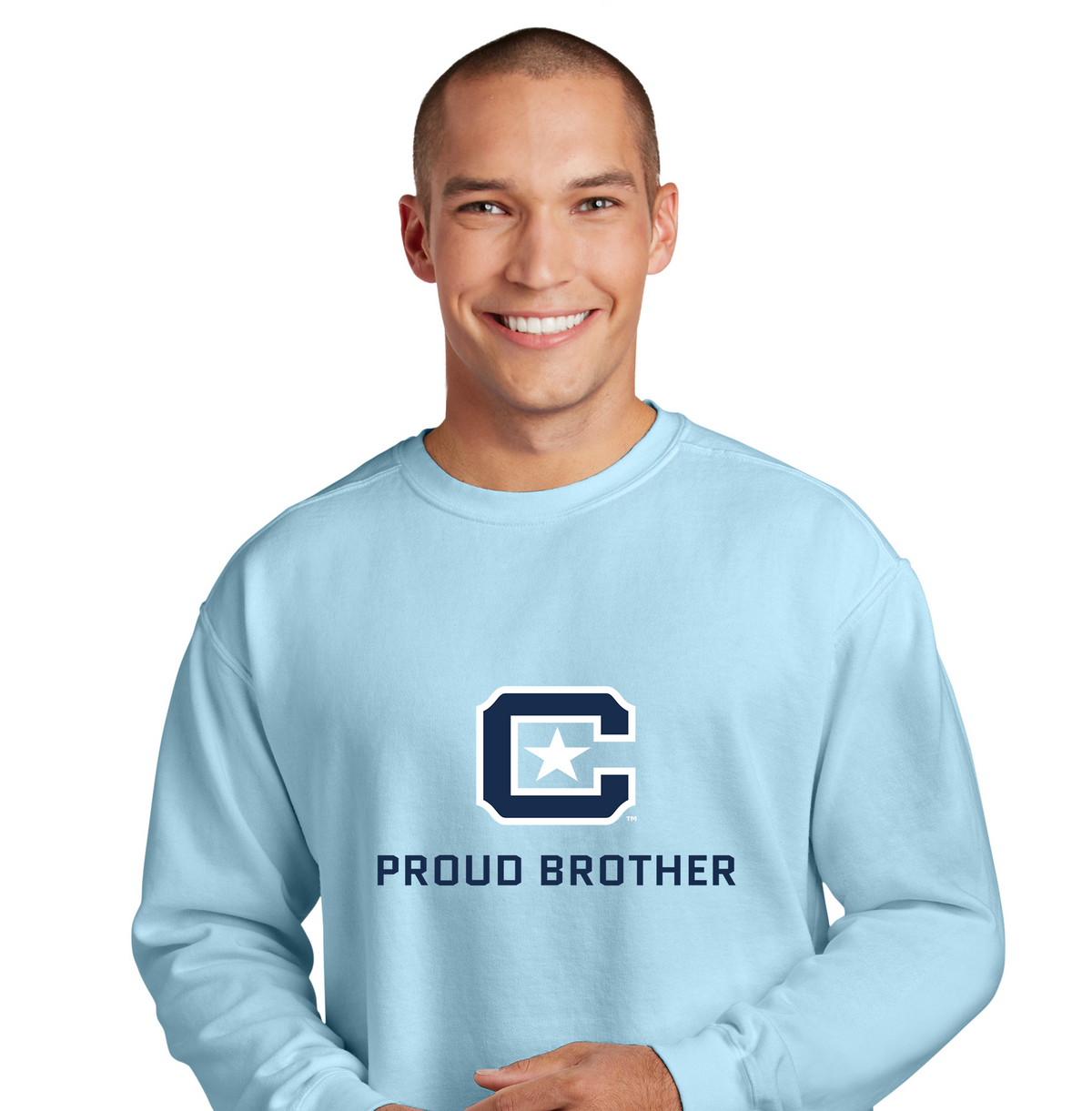 The Citadel Block C, Proud Brother, Embroidered Comfort Colors ® Ring Spun Crewneck Sweatshirt
