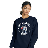 Load image into Gallery viewer, The Citadel, Club Sports - Rugby, Comfort Colors ® Ring Spun Crewneck Sweatshirt - Navy
