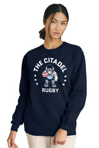 Load image into Gallery viewer, The Citadel, Club Sports - Rugby, Comfort Colors ® Ring Spun Crewneck Sweatshirt - Navy
