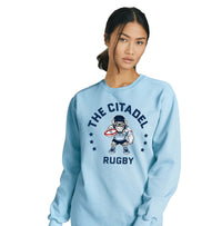 Load image into Gallery viewer, The Citadel, Club Sports - Rugby, Comfort Colors ® Ring Spun Crewneck Sweatshirt - Carolina blue
