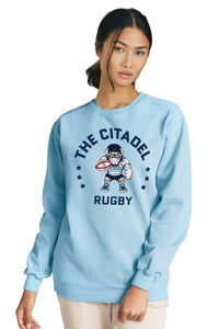 Load image into Gallery viewer, The Citadel, Club Sports - Rugby, Comfort Colors ® Ring Spun Crewneck Sweatshirt - Carolina blue
