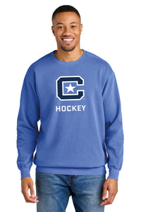 Load image into Gallery viewer, The Citadel, Club Sports - Hockey, C Star, Comfort Colors® Ring Spun Crewneck Sweatshirt - Flo Blue
