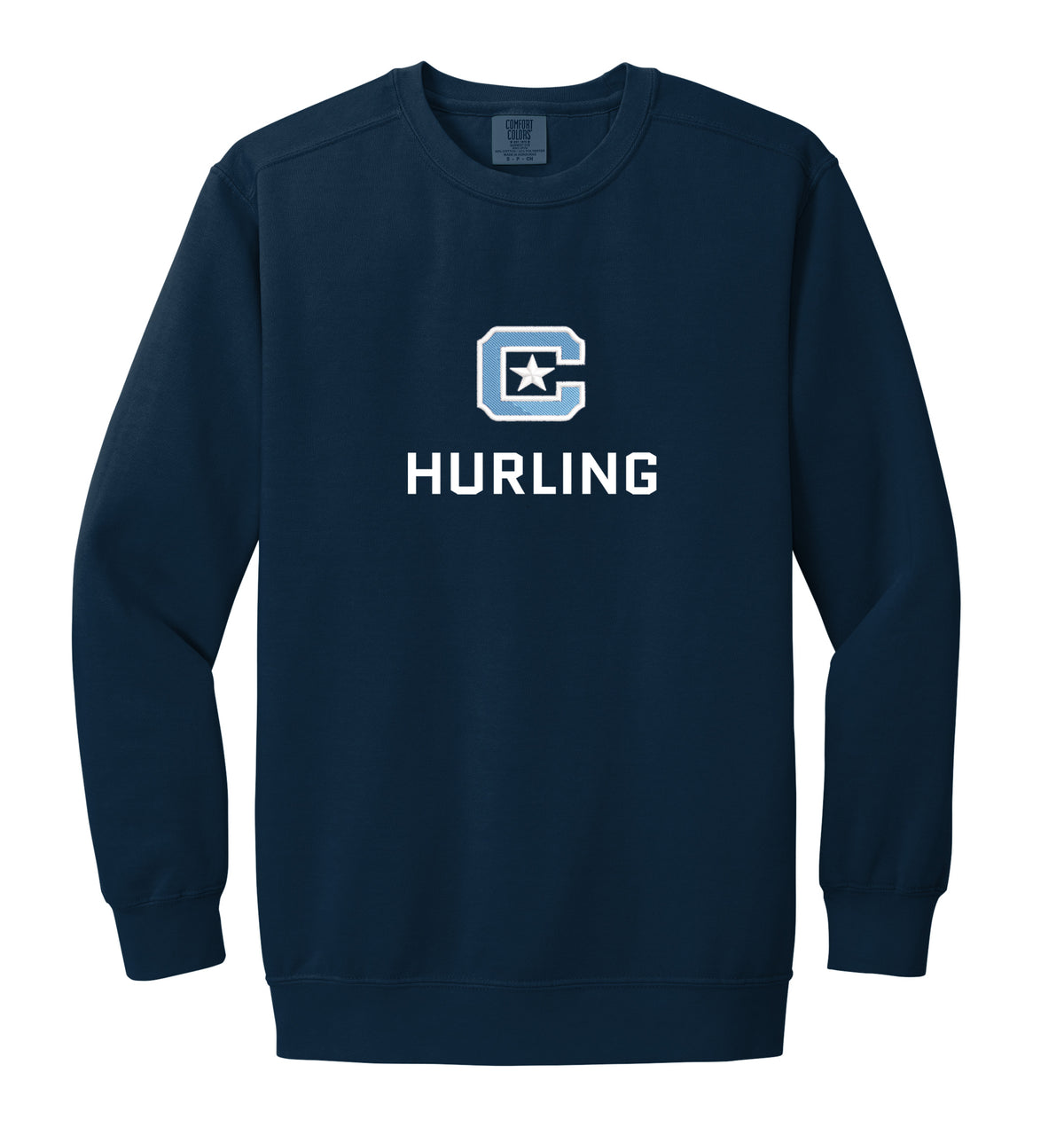 The Citadel C, Club Sports - Hurling, Embroidered Unisex Comfort Colors ® Ring Spun Crewneck Sweatshirt