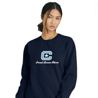 Load image into Gallery viewer, The Citadel Block C, Proud Bonus Mom, Comfort Colors ® Ring Spun Crewneck Sweatshirt- Navy
