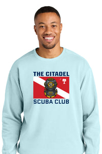 Load image into Gallery viewer, The Citadel, Scuba Logo, Club Sports - Scuba, Comfort Colors ® Ring Spun Crewneck Sweatshirt - Chambray
