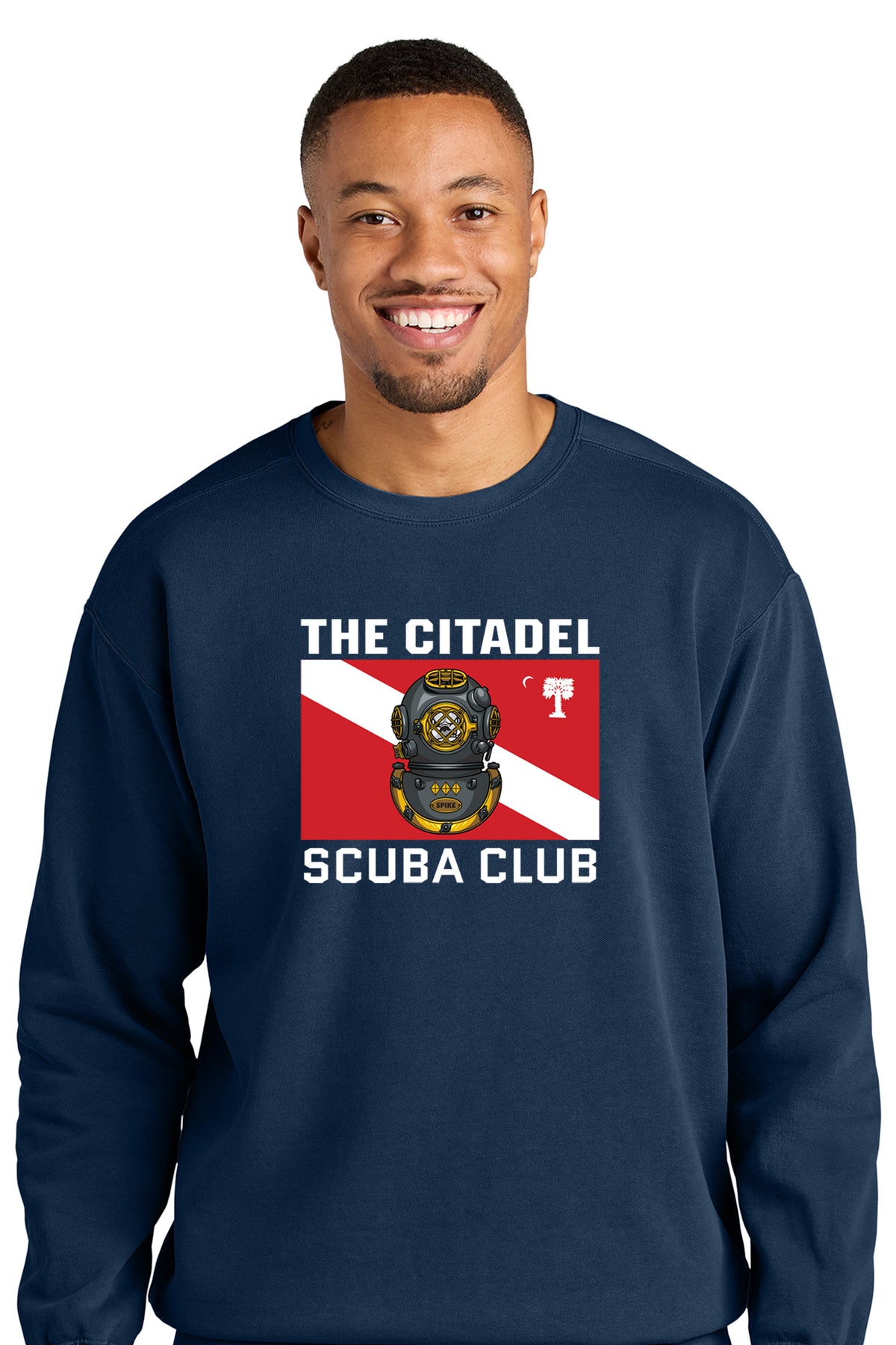 The Citadel, Scuba Logo, Club Sports - Scuba, Comfort Colors ® Ring Spun Crewneck Sweatshirt - Navy