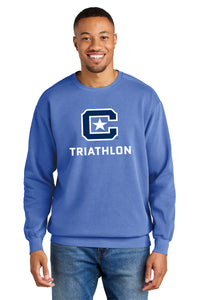 Load image into Gallery viewer, The Citadel, Club Sports - Triathlon, Comfort Colors ® Ring Spun Crewneck Sweatshirt - Flo Blue
