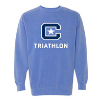 Load image into Gallery viewer, The Citadel, Club Sports - Triathlon, Comfort Colors ® Ring Spun Crewneck Sweatshirt - Flo Blue
