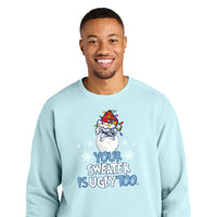 Load image into Gallery viewer, The Citadel, &quot;Your Sweater Is Ugly Too&quot;, Comfort Colors® Ring Spun Holiday Crewneck Sweatshirt - Light Blue
