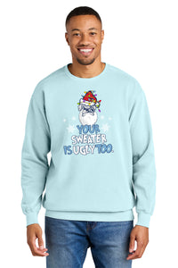 Load image into Gallery viewer, The Citadel, &quot;Your Sweater Is Ugly Too&quot;, Comfort Colors® Ring Spun Holiday Crewneck Sweatshirt - Light Blue
