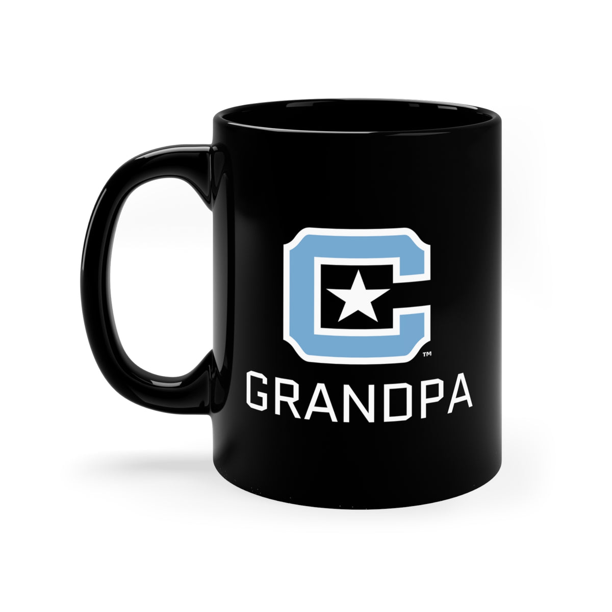 The Citadel Block C Logo, Sports Grandpa, Black Mug, 11oz