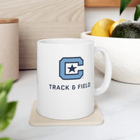 Load image into Gallery viewer, The Citadel Block C Logo, Sports Track &amp; Field, Ceramic Mug 11oz

