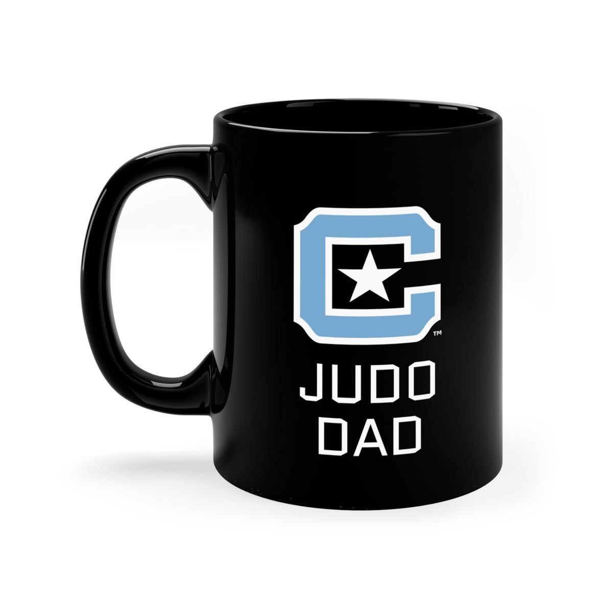 The Citadel Block C Logo, Club Sports Judo Dad, Black Mug, 11oz