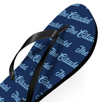 Load image into Gallery viewer, The Citadel, Script Patterned Flip Flops
