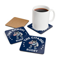Load image into Gallery viewer, The Citadel, Club Sports - Rugby, Corkwood Coaster Set of 4
