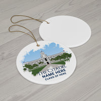 Load image into Gallery viewer, The Citadel, Customized Name and Year,  Ceramic Ornament, Circle

