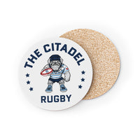 Load image into Gallery viewer, The Citadel, Club Sports - Rugby, Cork Back Coaster - White
