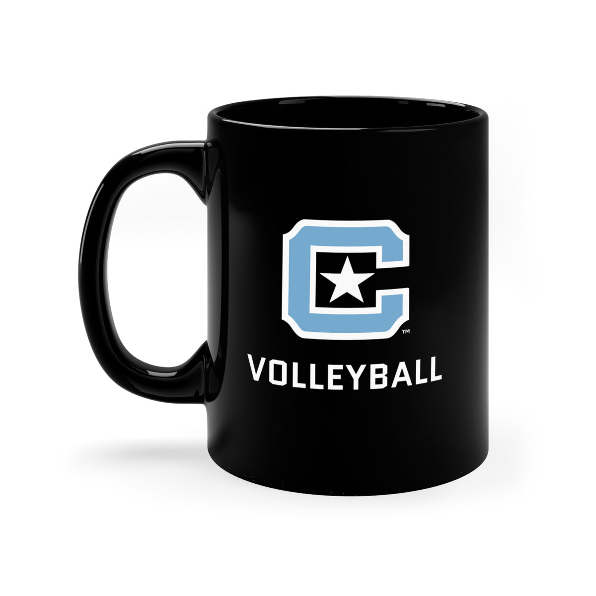 The Citadel, Block C Logo, Volleyball, Black Mug, 11oz