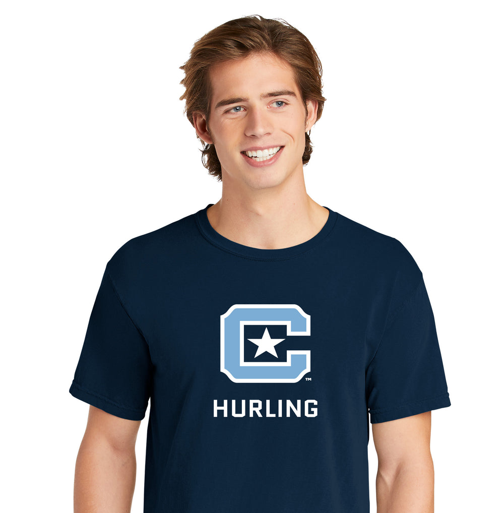 The Citadel C, Club Sports - Hurling,  Comfort Colors ® Heavyweight Ring Spun Tee-Navy