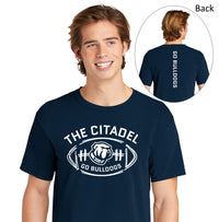 Load image into Gallery viewer, The Citadel Bulldog, Football,  Comfort Colors ® Heavyweight Ring Spun T-Shirt

