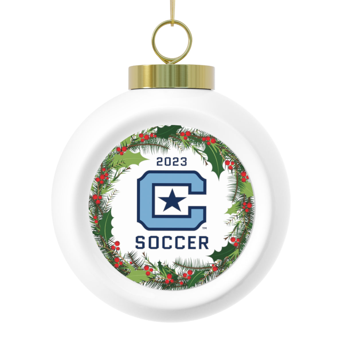 The Citadel, Club Sports, Soccer, 2023 Christmas Ball Ceramic Ornament